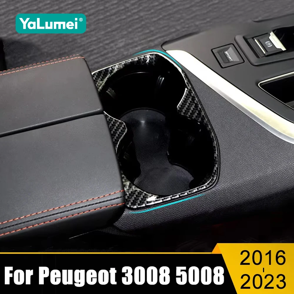 Araba aksesuarları Peugeot 3008 5008 GT 2016 2017 2018 2019 2020 2021 2022 2023 su bardağı tutucu çerçeve Trim durumda etiket