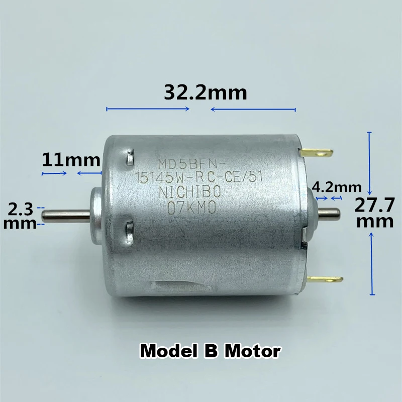 Micro RS-365 Dual Shaft Electric Motor DC 6V 12V 18V 24V Mini 28mm Round Carbon Brush Biaxial Motor DIY Sweeper Hobby Toy Model