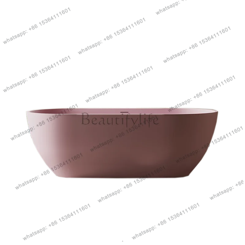 Free-standing household artificial stone bathtub resin transparent hotel oval double bathtub