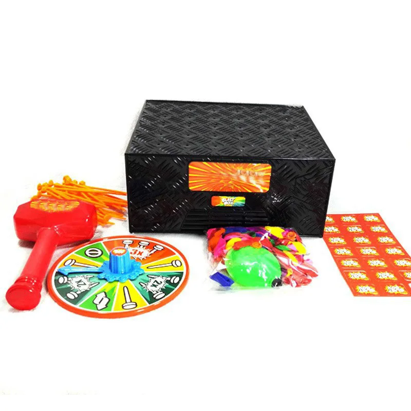 Multi party pranks pranks on balloons exploding toys knocking on boxes stimulating board games