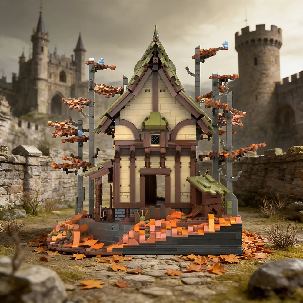 MOC WELCOME HOME Architecture Building Blocks Model MEDIEVAL DIORAMA Bricks Medieval Street View Assembled Toy Children Gift