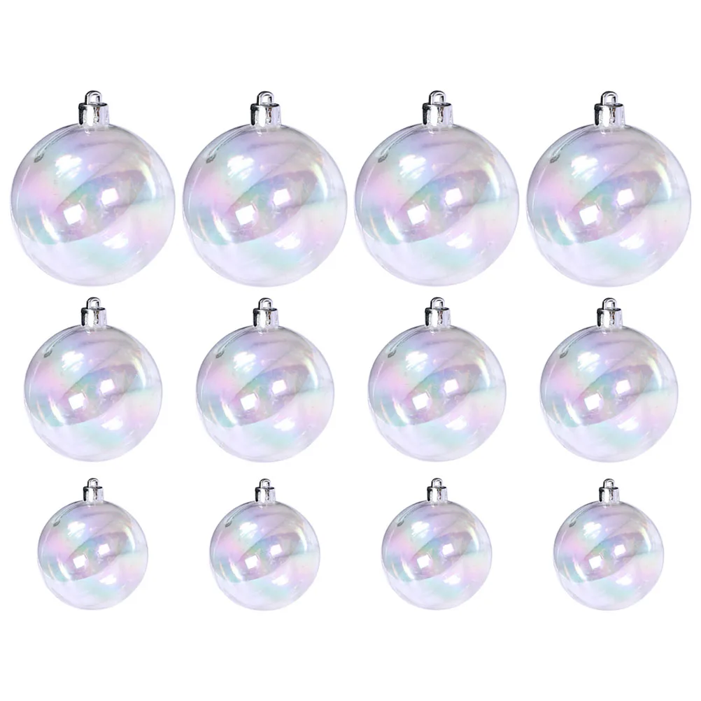 

12Pcs Hanging Balls Transparent Round Photo Backdrop Christmas Tree Indoor Outdoor Decorations
