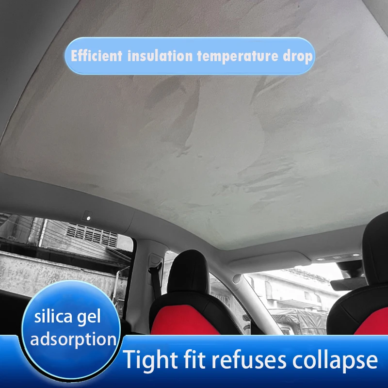 Electrostatic Sorption Sunshade Ice Cloth Sunroof Front Rear Glass Skylight Sun Shade Interior Cooling for Tesla Model 3 Model Y