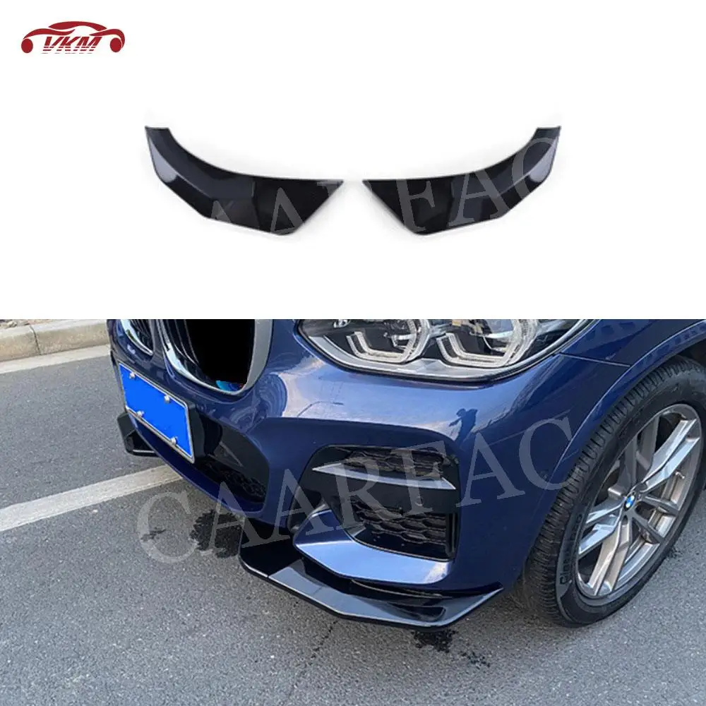 Carbon Fiber/FRP Car Front Bumper Lip Chin Splitters Flaps Apron Canards For BMW X3 G01 X4 G02 M Sport Style 2019-2021 Protector 