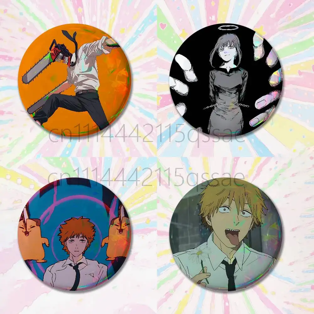 A-Anime M-Makima 32/44/58mm Handmade Pins Round Brooch Badge Backpacks Clothes Jewelry Gifts