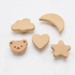 รูปหัวใจที่สวยงามเฟอร์นิเจอร์ Handles Moon ลิ้นชักไม้ลูกบิด Star Cloud เด็กตกแต่งตู้ไม้ดึง