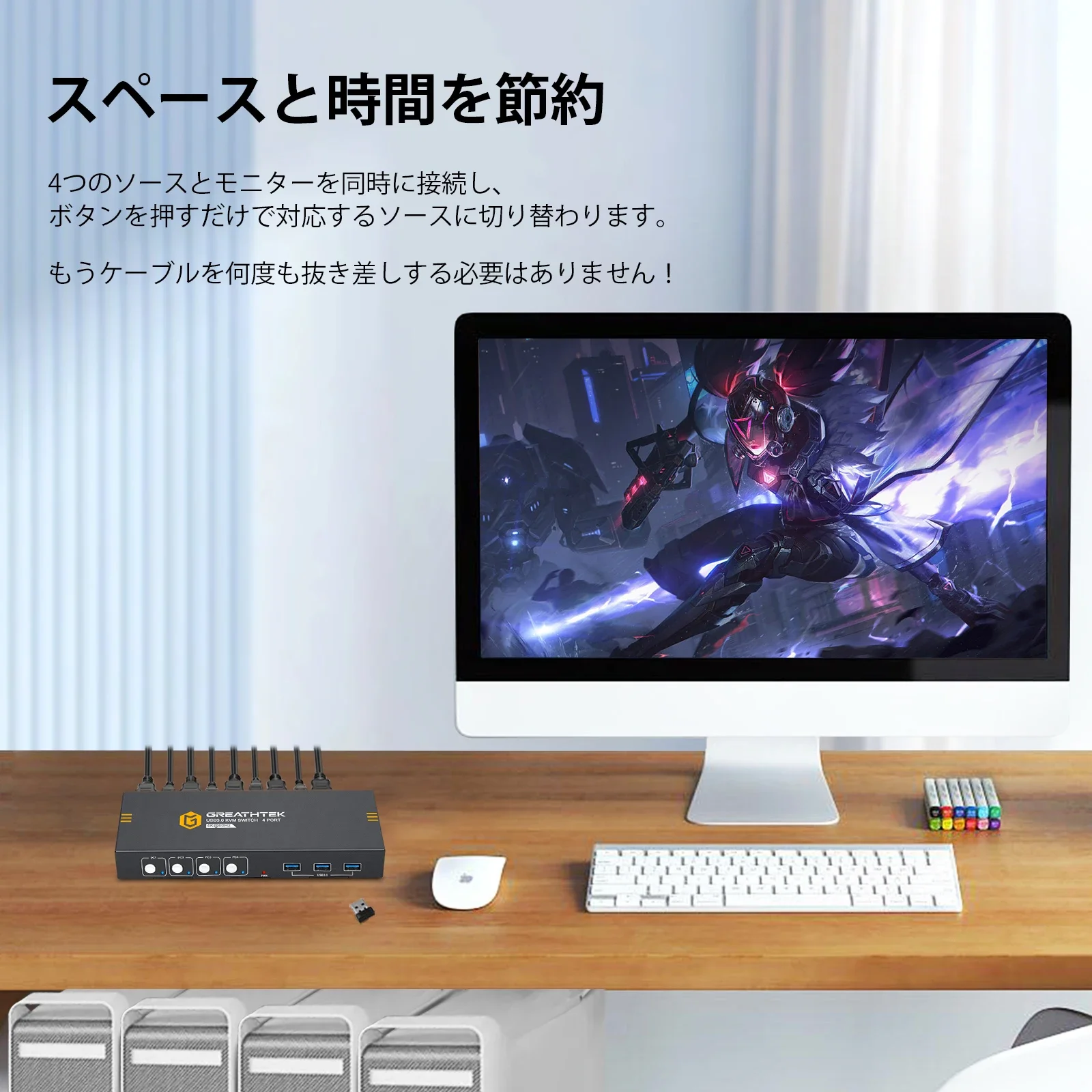 USB KVM-переключатель PWAY, HDMI-разветвитель с 4 кнопками, поддержка 4K @ 30 Гц, HD-видео с аналогичным устройством для ПК, Macbook, ноутбука