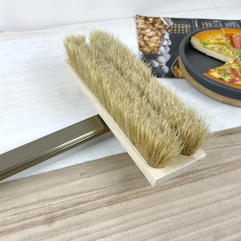 Commercial Rotatable Cleaning Brush Copper Wire & Soft Boar Bristle for Pizza Oven Kiln Barbecue Car Surface Washing
