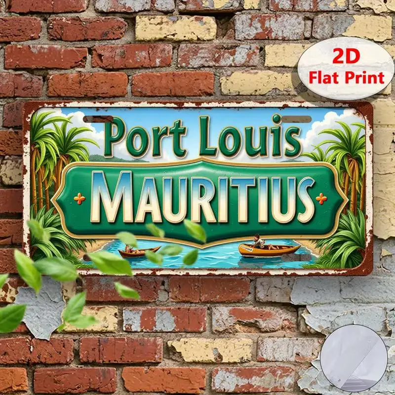 2D Plane - a Vintage Aluminum Sign - 