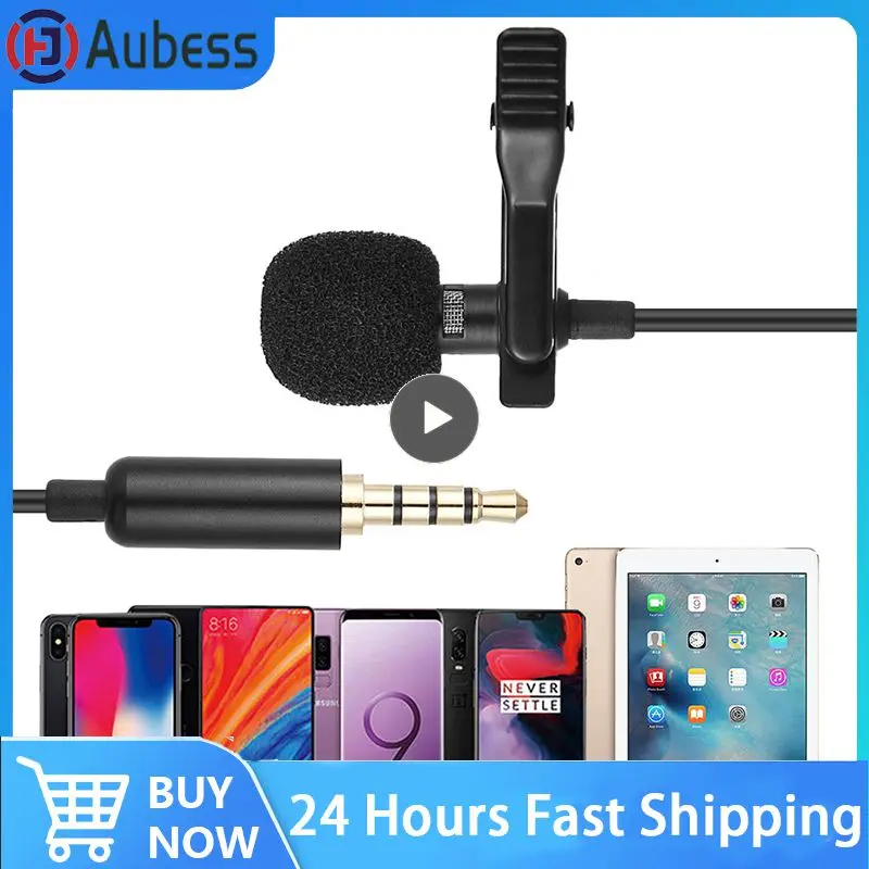 Buttonhole Lapel Lavalier Microphone Mic For Android Mobile Phone Cell Wired Mini Tie Tiny Micro Mikrofon Kit Mike Sound