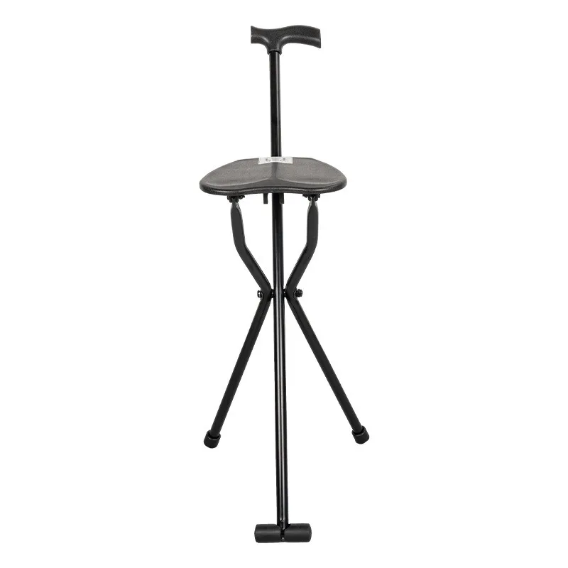 

Cane stool elderly with chair thickened aluminum alloy folding cane chair the elderly three-legged cane chairs