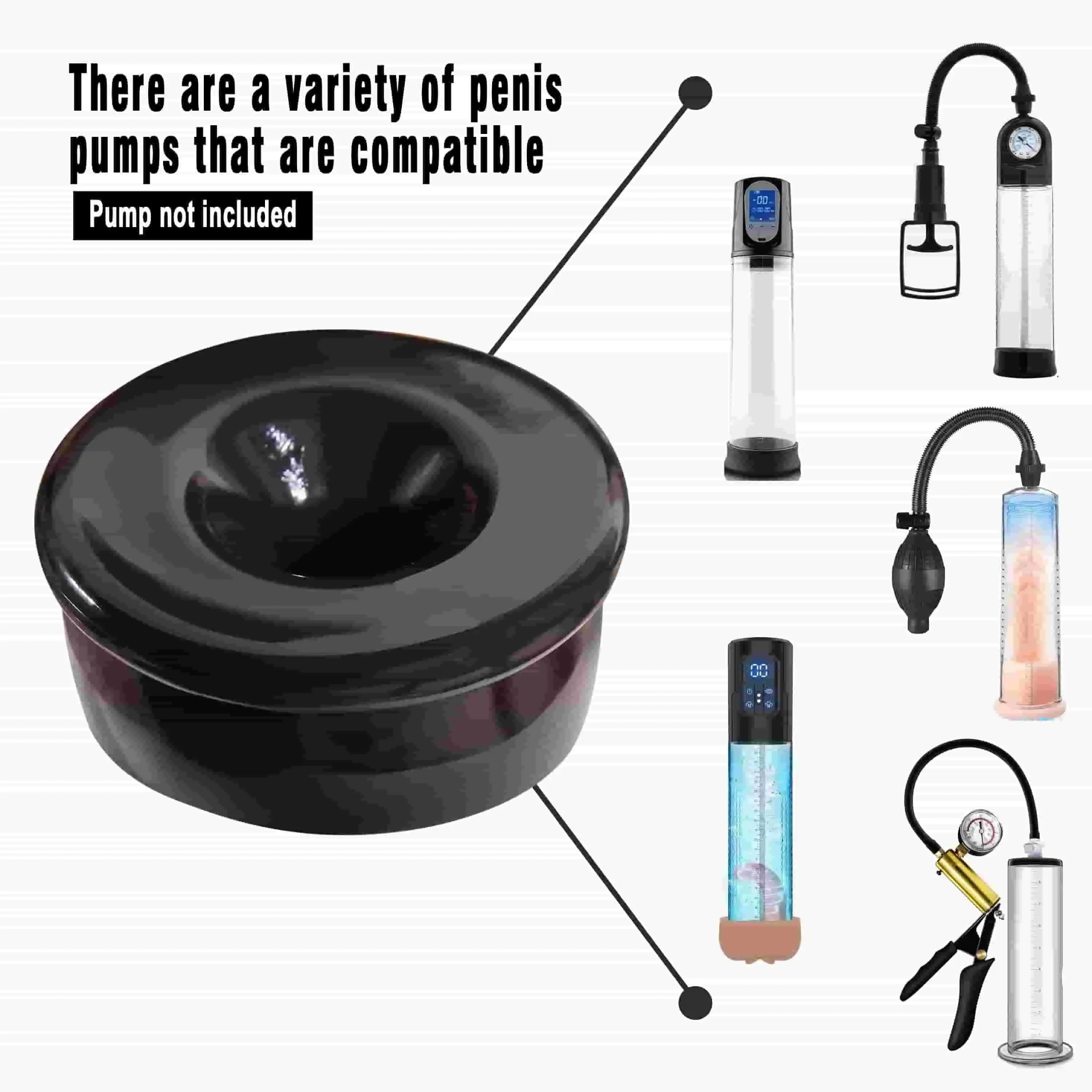 Silicone Sleeve Penis Pump Cylinder Ring Penis Extender Trainer Accessories Penis Erection Enlarger Exerciser Sex Toys For Men