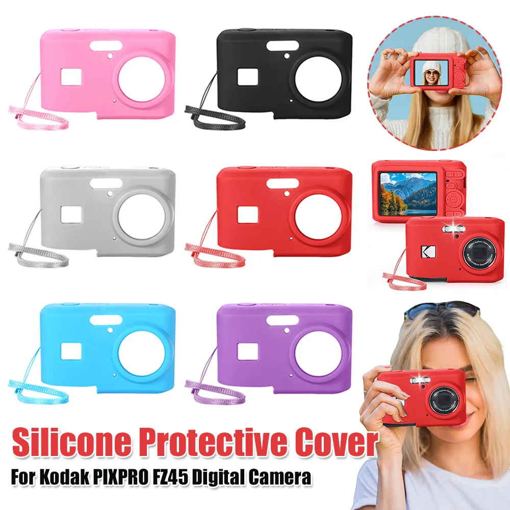 For KODAK PIXPRO FZ45 Soft Silicone Protective Case Solid Color Camera Body Cover Wear Resist Outdoor Travel Camera Protect Case
