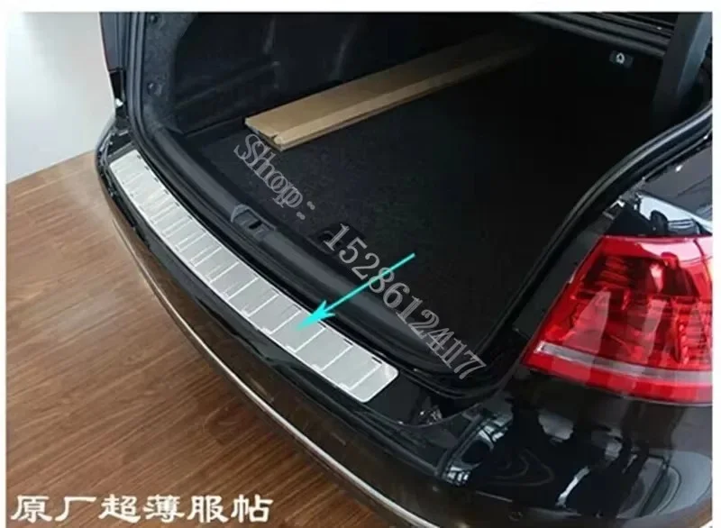 

Для VW Volkswagen Passat B6 2006 ~ 2011 защита заднего бампера из нержавеющей стали, порог багажника, задняя защита, крышка протектора, аксессуары для отделки