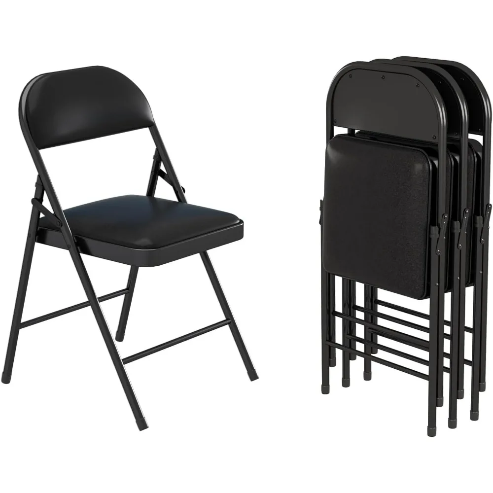 4 Pack Folding Chairs with Padded Cushion & Back, Padded Folding Chairs,Outdoor Events,Dining Chair Set