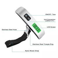 Luggage Scale 110lb 50kg Digital Handheld Portable Hanging Baggage Scale for Travel Suitcase Weight Scale 5