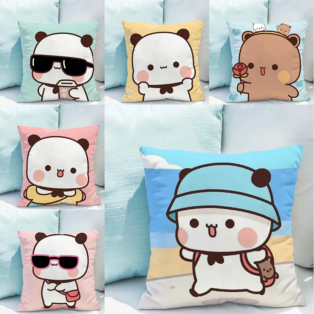 Cool Bear Cute Couple Bear Pillowcase Cartoon Decorative Cushion Car Sofa Sofa Pillowcase Pillowcase