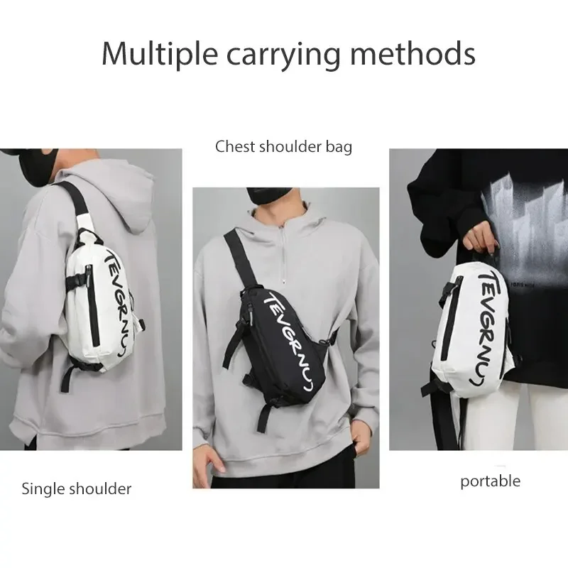 Bolso de pecho de nailon impermeable para hombres y mujeres, bandolera pequeña Unisex, mochila de hombro cruzada para viajes Casuales