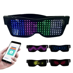 BT LED Glasses Customizable Colorful Light Glow Glasses DIY Messages Glow Toys for Halloween Party Rave Music Festival