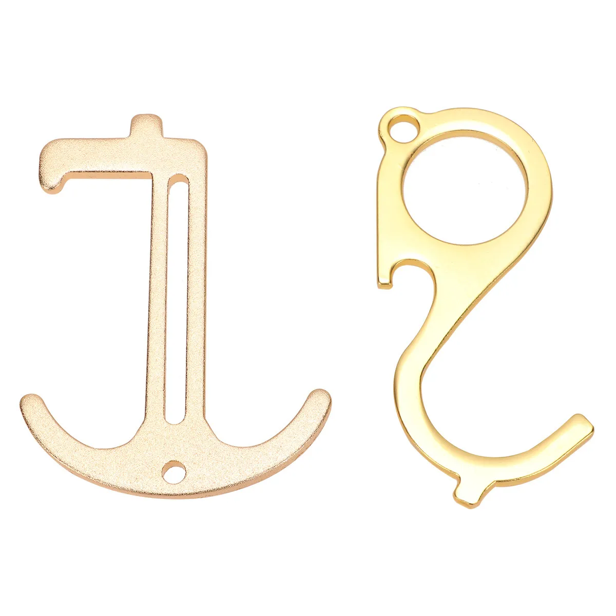 2 pièces : Porte-clés ouvre-porte et ouvre-bouton d'ascenseur sans contact, design compact et ergonomique pour portes, poignées, salles de réunion, hygiène.