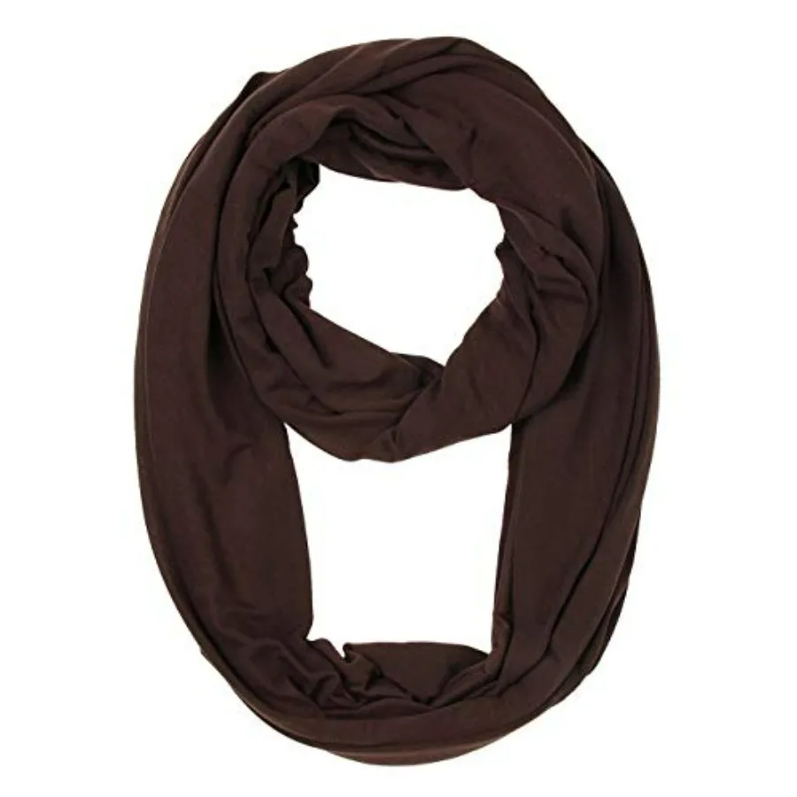 

Black Soft Girl Women Infinity Wrap Scarf Stretchy Jersey Knit Sleep Head Circle Scarf Continuous Loop Light Weight