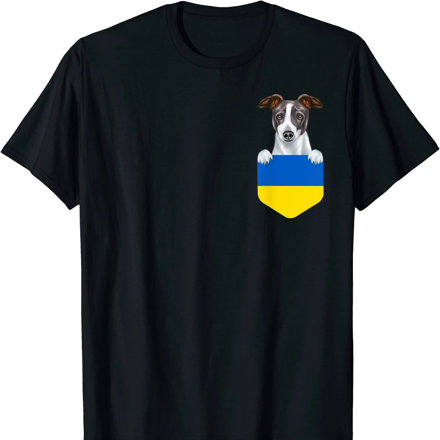 

Ukraine Flag Italian Greyhound Dog In Pocket T-Shirt Short Sleeve Casual 100% Cotton O-Neck Summer Mens T Shirt Size S-3XL