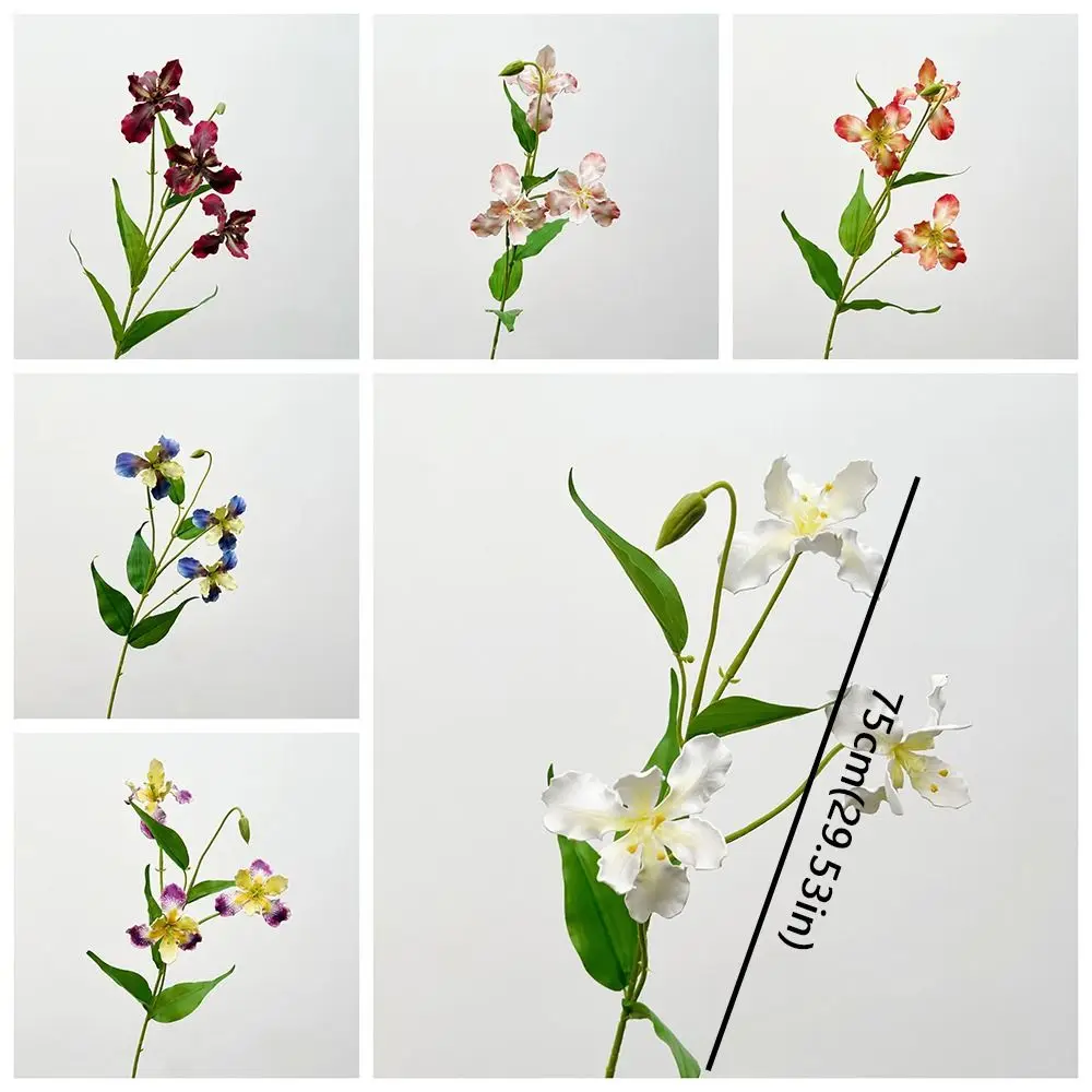 Long Branch Artificial Iris Flower Branch Real Touch Handmade Luxury Fake Iris Stem Wither Resistant Realistic