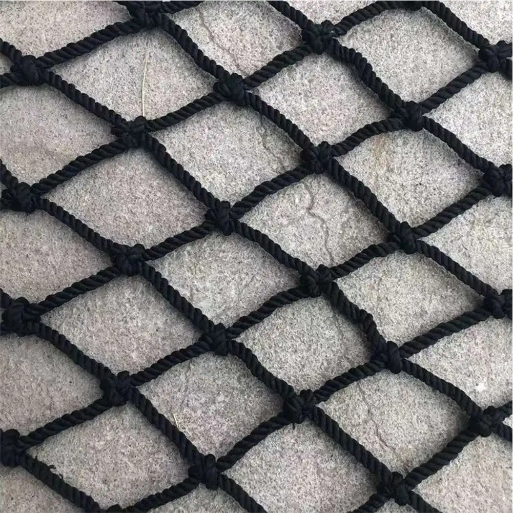 Schwarzes Nylon-Netz Kindersicherheitsnetz Anti-Fall-Netz für Balkon Fenster Treppenhaus Terrasse Pool Fußballfeld Zaun zum Schutz von Kindern, Katzen und Hunden – Detail 2