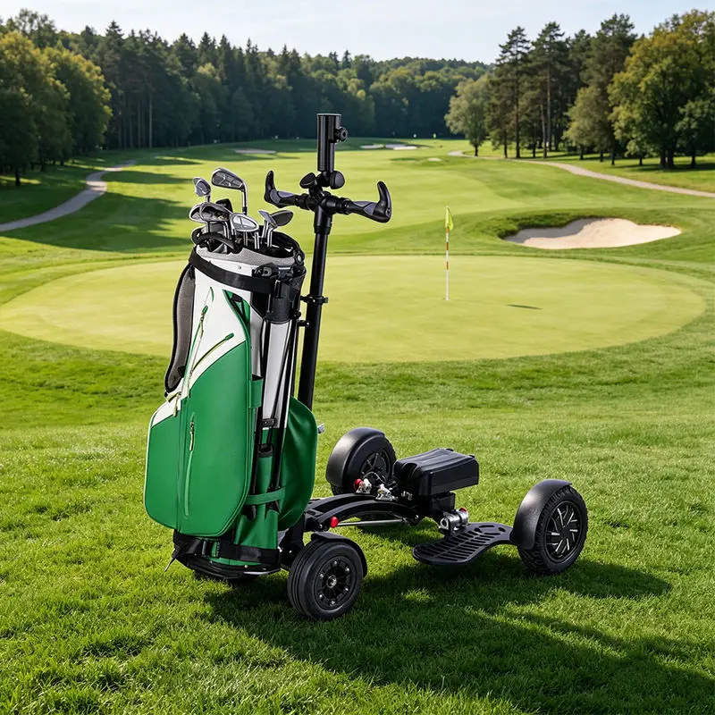 High Quality Mini Folding Golf Electric Trolley Push Cart Lightweight Aluminium Golf Scooter 1600W Brushless Motor Lithium