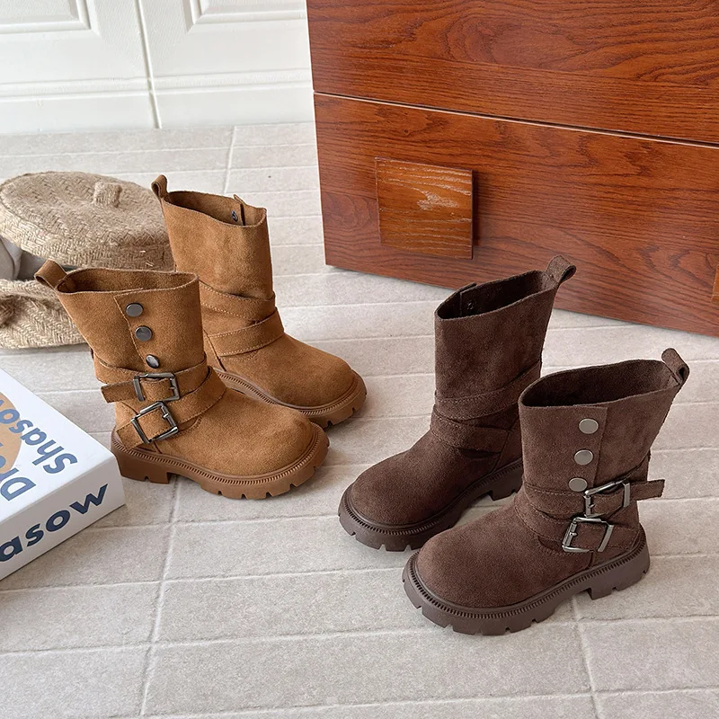 

Осень-зима 2023, новые детские повседневные ботинки для девочек, модная нескользящая универсальная обувь принцессы в корейском стиле с мягкой подошвой