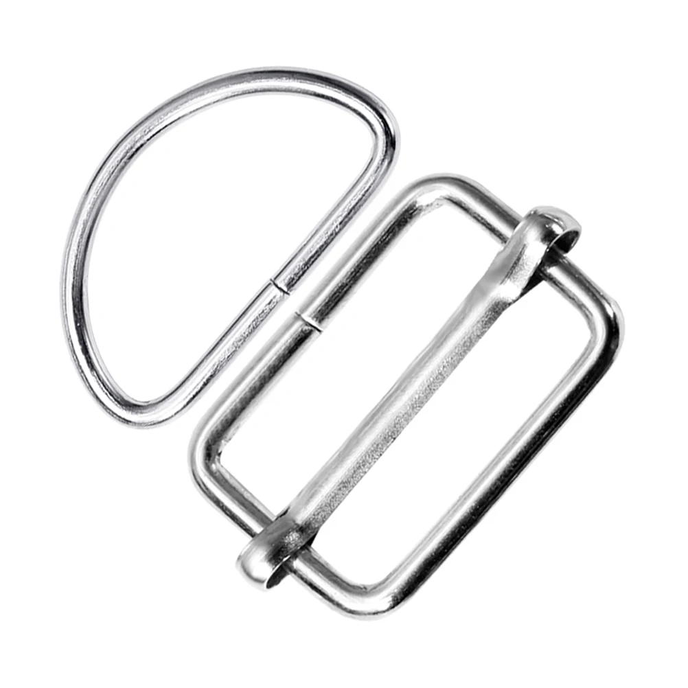 

100Pcs D Ring Buckle Set Metal Slide Adjustable Roller Buckles Semi Circular for Backpack Luggage Belt Bags Ring Accessories