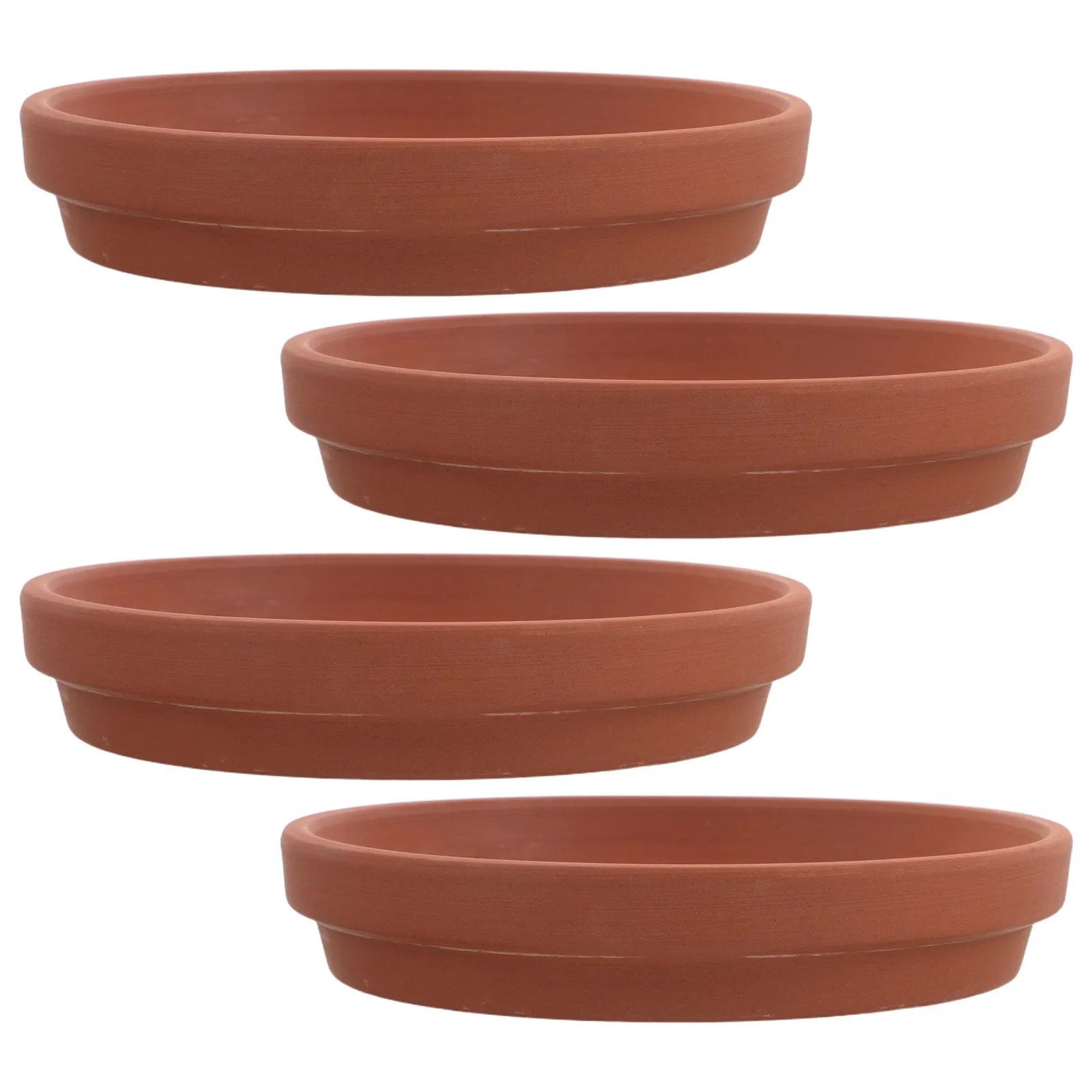 4Pcs Terracotta Plant Saucer Set Natural Clay Round Pot Drainage Tray Indoor Outdoor Small Planter Drip Tray Water Catcher