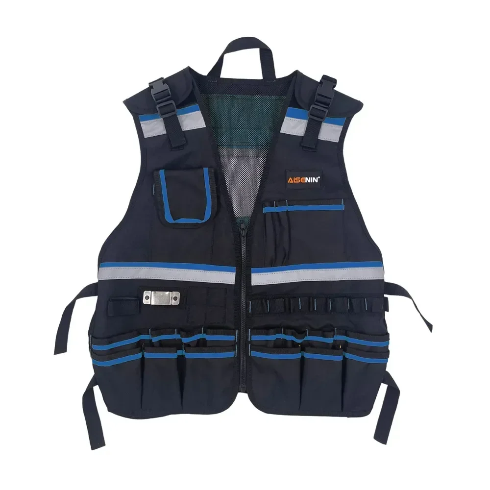 Heavy-Duty Tool Vest - Shoulder Strap Adjustable Body Tool Pouch Belt Vest Portable Multi-Pocket Electricians Carpenters