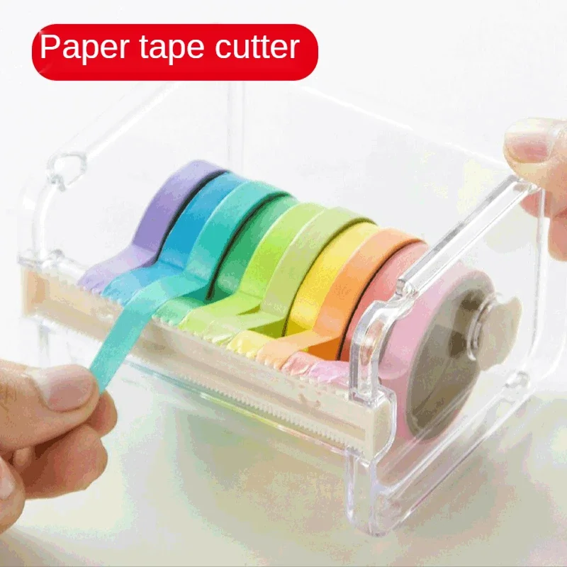Office Paper Tape Small Items Storage Cutter Storage Box Student Creative Stationery Paper Tape Rack Transparent Storage Rack