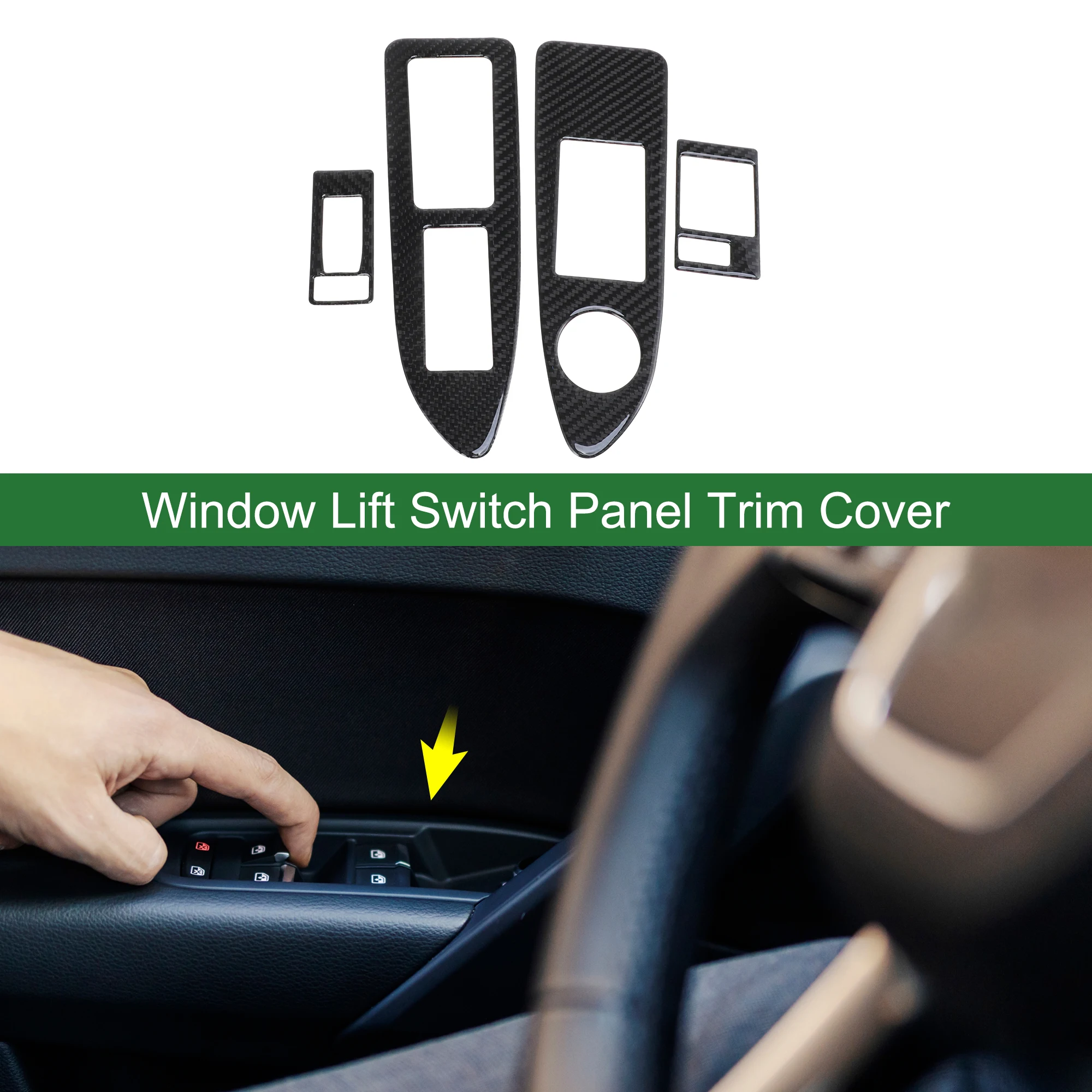 

UXCELL 1 Set Window Lift Switch Panel Trim Cover for Dodge Challenger 2008-2014