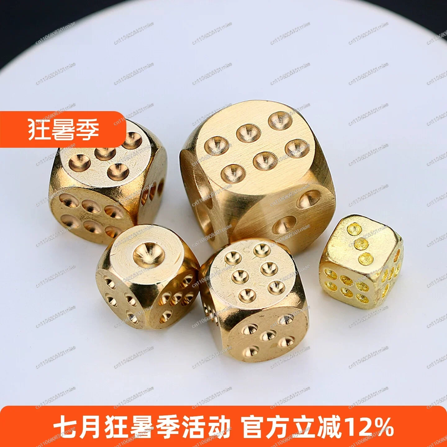 Pure copper solid dice ornament small large dice cup mahjong dice sieve metal brass hand piece