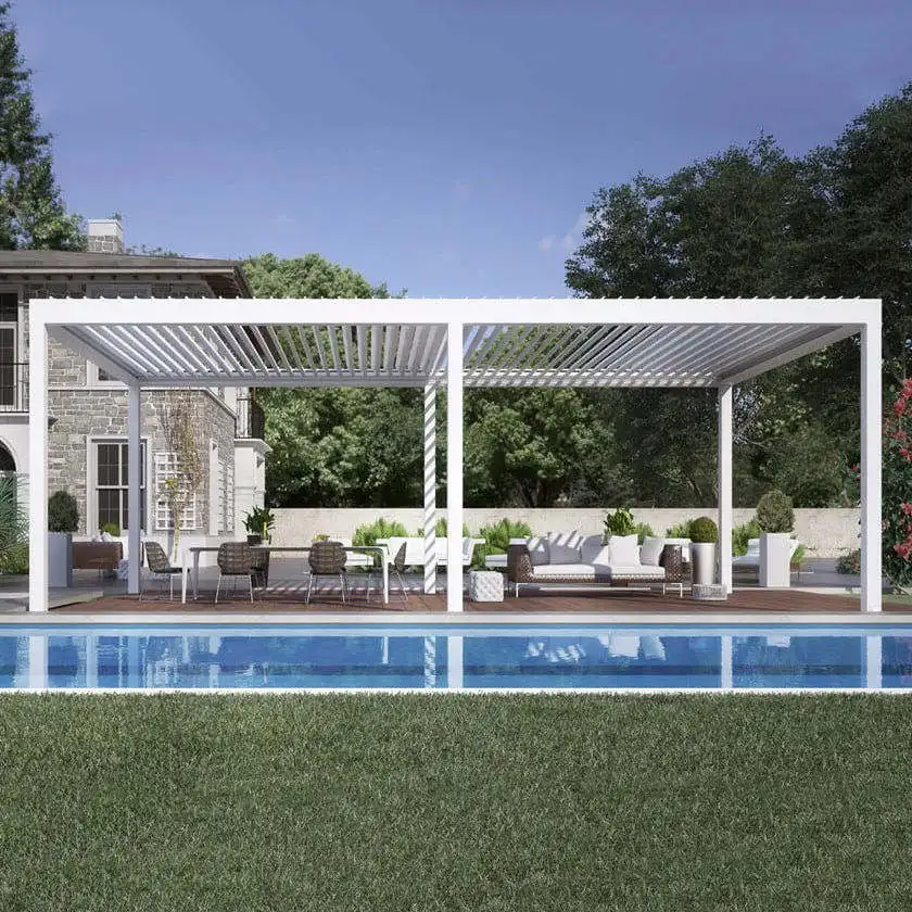 Independent Installation Outdoor Rainproof Pavilion Powder Coating Rust Prevention Aluminum Alloy Pergola Fashionable Gazebo