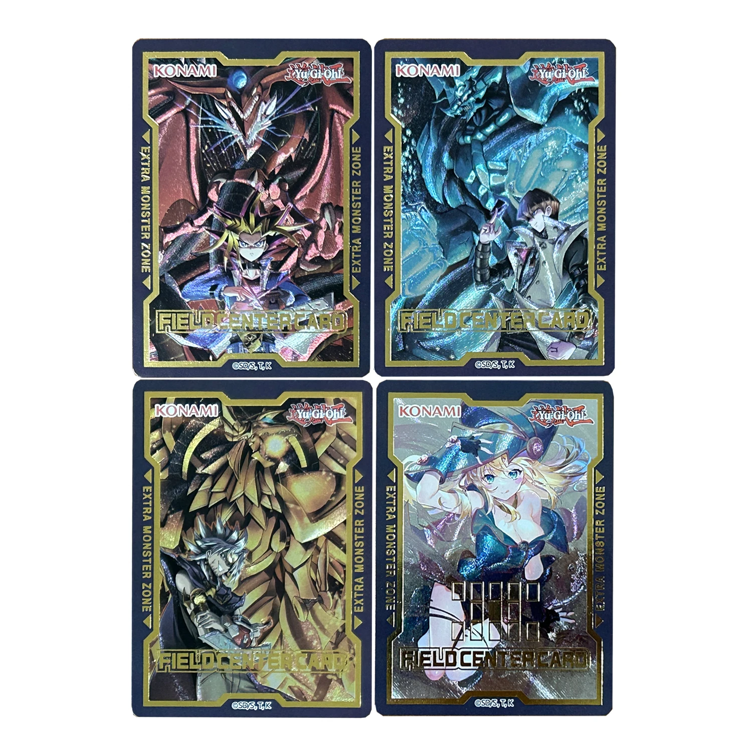 Self Made 4Pcs/set Yu-Gi-Oh! Yugi Muto Dark Magician Girl Venue Center Card Collection Card Anime Peripherals Card Gift Toys