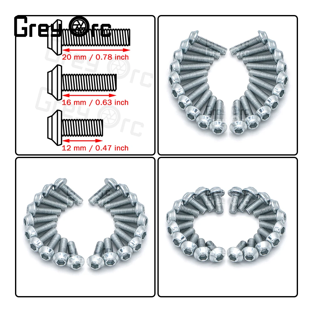 10/20Pcs Stainless Steel Screws For Kawasaki Ninja 300 400 ZX6R ZX7R ZX9R ZX10R Motorcycle Hexagon Bolt Screws
