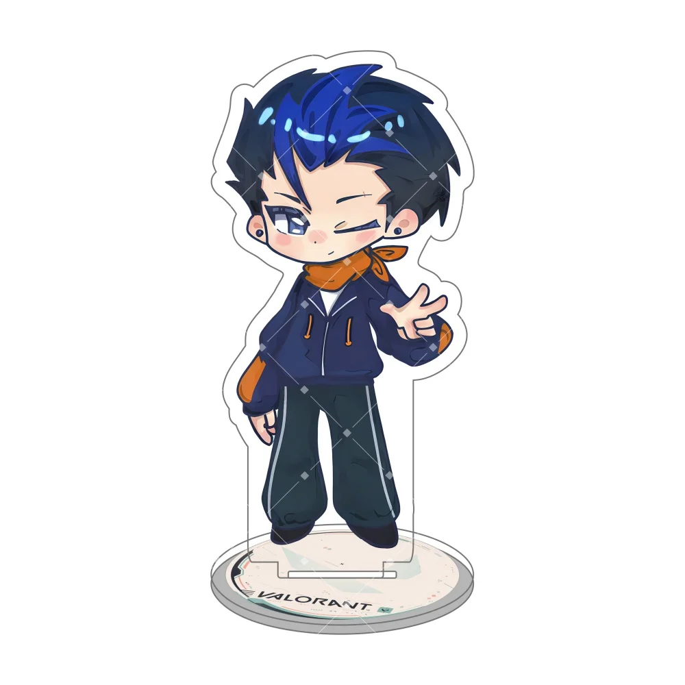 VALORANT Chibi Acrylic Stand Anime Figure Neon Jett Clove Omen Cosplay Desk Decoration Cute Kawaii Game Collection Gift Keychain view 3