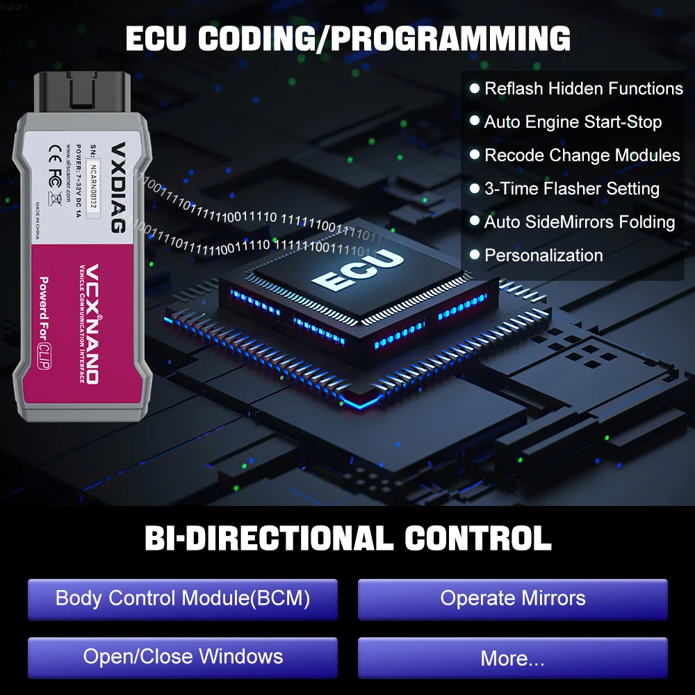 VXDIAG NANO NX200 Car All Systems Diagnostic Tool For Renault J2534 ECU Programming Active Test OBD2 Code Reader Free License