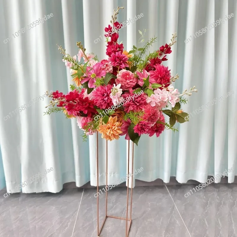 Wedding Simulation Flower Ball Decoration Flower Wedding Silk Rose Red Floral Arrangement Chrysanthemum Table Flower Ornament