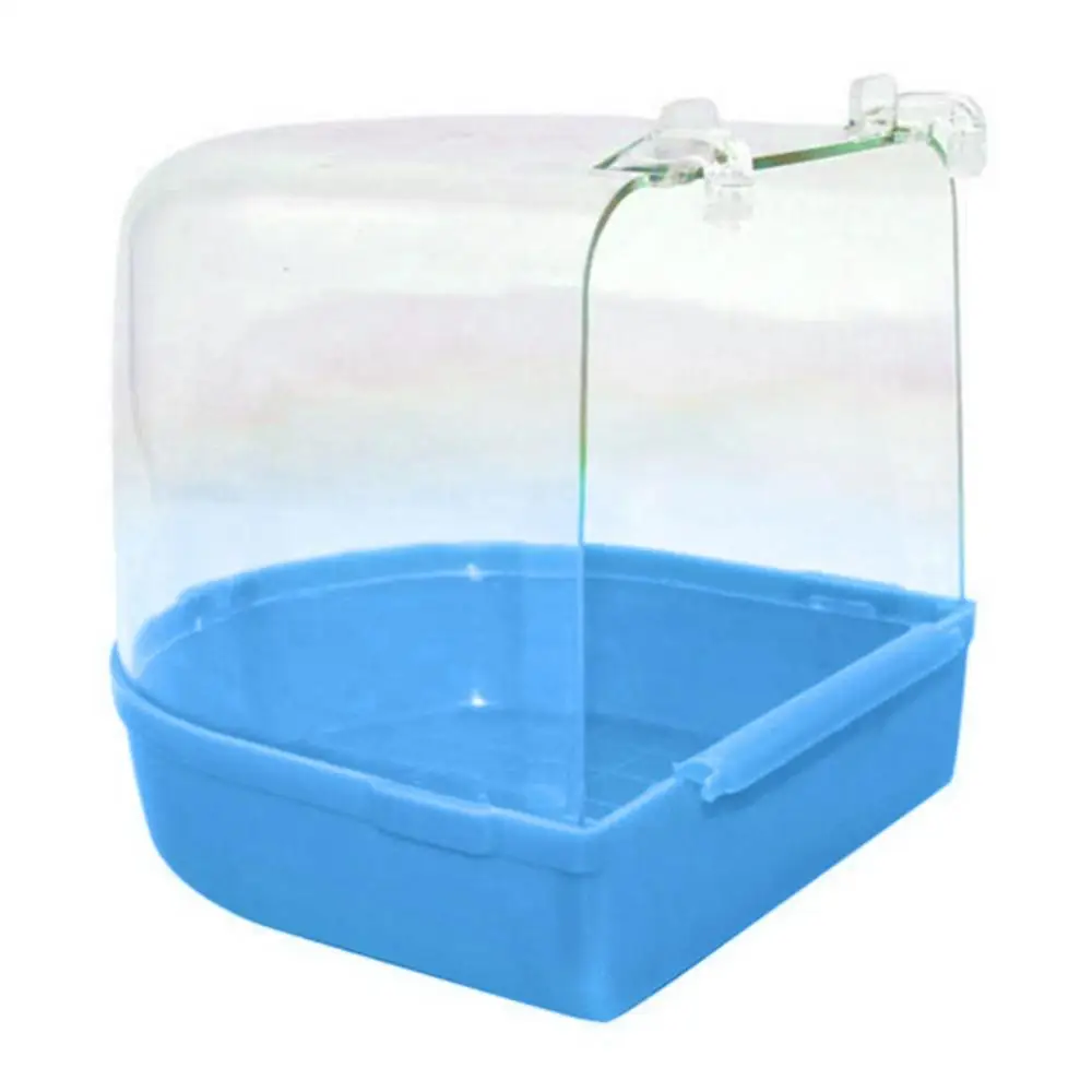 Baignoire Portable Pour Perruches & Petits Oiseaux 18,5 X 14,5 X 14 Cm - Avec Mangeoire Et Distributeur D'Eau, Suspendue Pour Cage, Balcon, Jardin