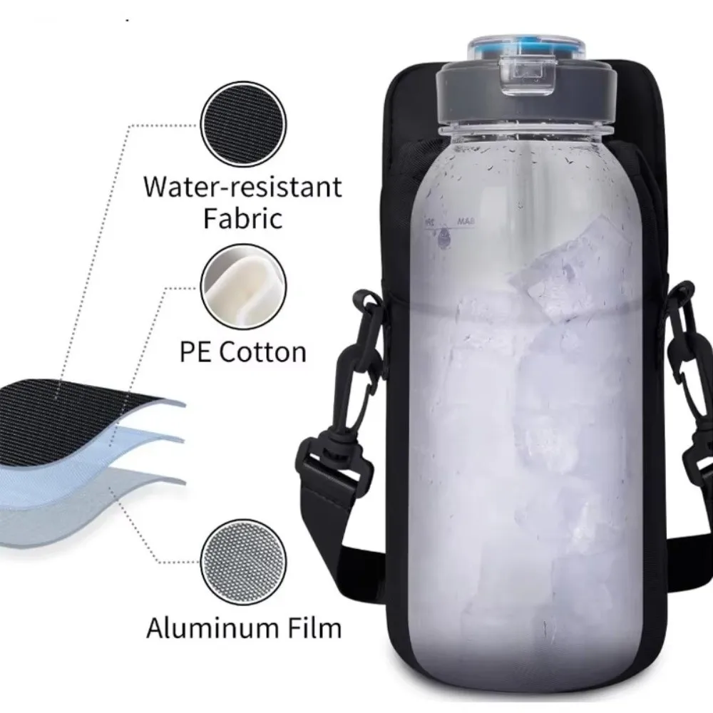 Large Capacity Magnetic Water Bottle Bag Strong Magnet Multi-Pocket Water Cup Holder Adjustable with Shoulder Strap
