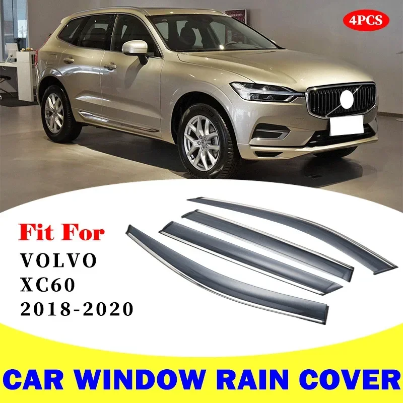 

For Volvo XC60 window visor car rain shield deflectors awning trim cover exterior car-styling accessories parts 2018-2020