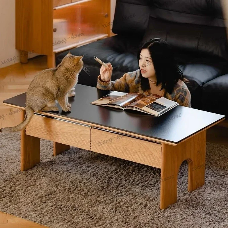 LJY Living Room Retro Coffee Tables New Style Minimalist Design Hotel Coffee Tables Balcony Retro Home Furniture Salontafel Ls50