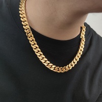 316L Stainless Steel Cuban Link Chain Trendy Necklace Men Women Fashion Jewelry No Fading