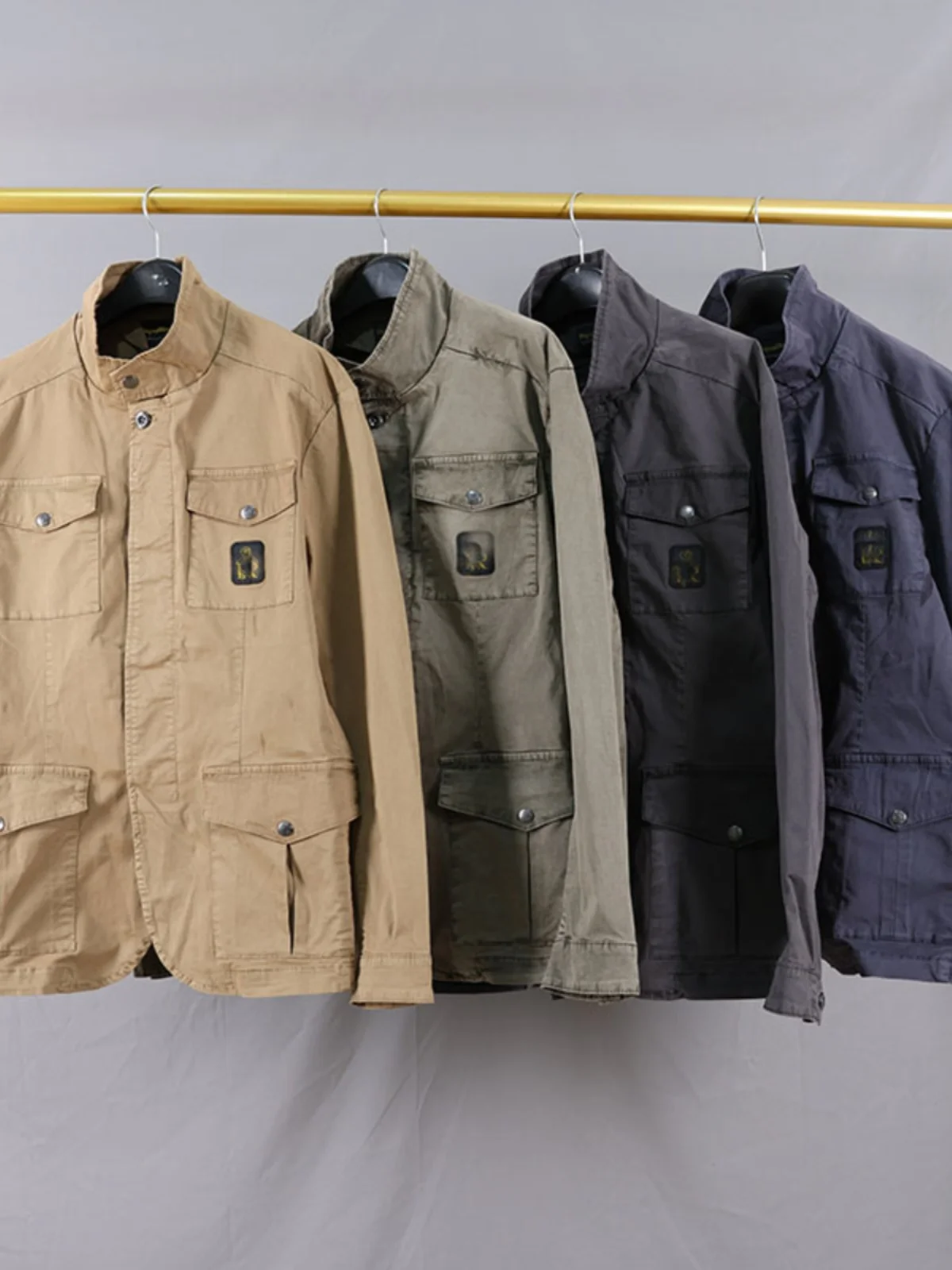 

Men's Casual Fashionable Slim Fit Jacket Comfortable Lightweight Business Style Stand Collar Coat Cotton Polyester Blend