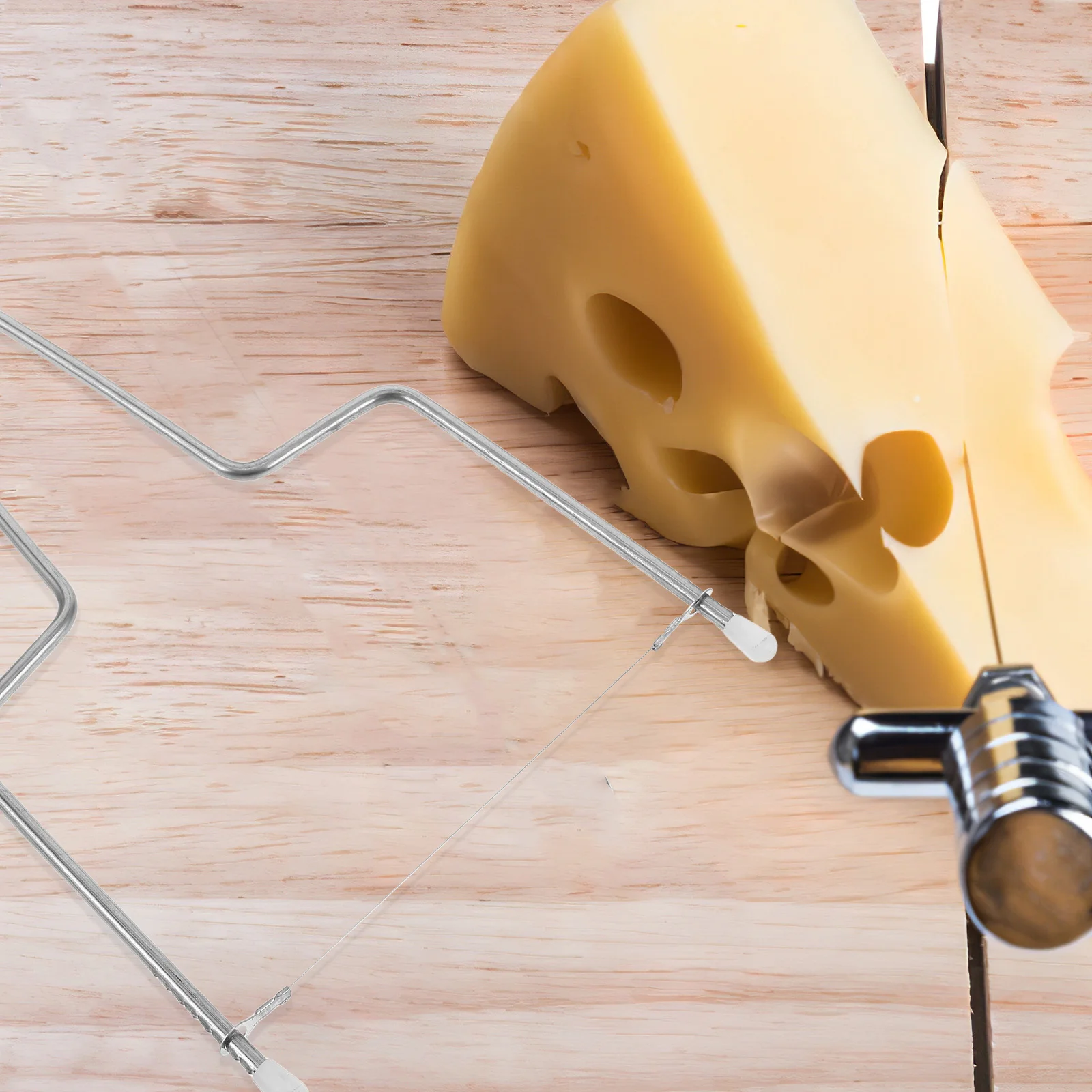 

2Pcs Stainless Steel Cheese Slicer Wire Knife Handheld Butter Cutter Tofu Sausage Kitchen Tool Cheese Slicer Tool