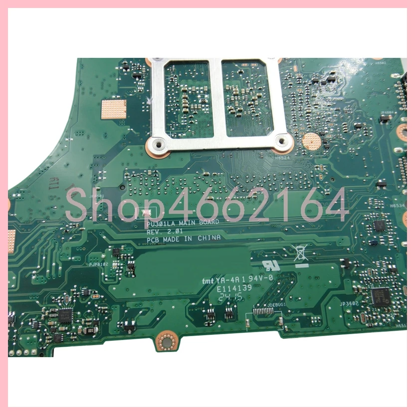 Imagem -04 - Placa-mãe para Laptop para Asus Pu301la i3 I54th Gen Cpu Mainboard Pro301la E301la Ddr3l 100 Testado ok